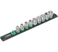 Wera 05005430001 Juego de llaves de vaso Zyklop en tira magnética B 4, arrastre de 3/8", 9 piezas, Negro