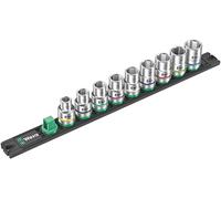 Wera Juego de llaves de vaso Zyklop, tira magnética de vasos C 4, arrastre 1/2", 9 piezas, negro