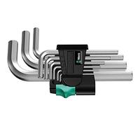 Wera 05021406001 Juego de Llaves Acodadas Métricas con 9 Piezas, Plata