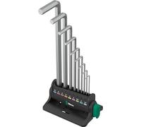 Wera Juego de llaves acodadas 950/9 Hex-Plus 8, métricas, cromado en bastidor, 12 piezas