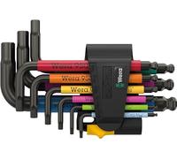 Wera Juego de llaves acodadas 950/9 Hex-Plus Multicolour Imperial 3, BlackLaser, 9 piezas (pulgadas)