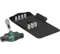 Wera Juego Kraftform Kompakt 400 RA Set 2 – Destornillador T con carraca y vasos, 9 pz, negro/verde