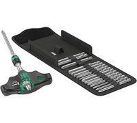 Wera Juego Kraftform Kompakt 400 RA Set 1 – Portapuntas T con carraca, 17 pzas, Negro
