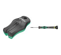 Wera 05033404001 9500 Magnetizador/Desmagnetizador SB, 64,6 x 32,2 x 20,6 mm, Negro-Verde & 05117997001 2035 Destornillador Plano para usos electrónicos, 0.35 x 2.5 x 40 mm, 0.35 x 2.5 x 40 mm