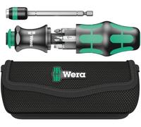 Wera 05051024001 Set de Herramientas con Bolsa de 7 Piezas | Se retrae para espacios reducidos, se dobla como adaptador de herramientas eléctricas, cargador de brocas integrado
