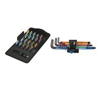 WERA-05057441001-Bit-Safe 61 BiTorsion 1 - Estuches de puntas & 05022210001-950/9 Hex-Plus Multicolour HF 1 - Llaves arrastre hexagonales largas, BlackLaser