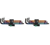 Wera 05073593001 950 SPKL/9 SM N Multicolour Juego de Llaves acodadas métricas, BlackLaser, 9 Piezas, Set (Paquete de 2)