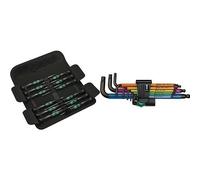 Wera 05073675001 - Kraftform Micro-Set/12 SB 1 Juego de destornilladores para usos electrónicos, 12 piezas + 05073593001 950 SPKL/9 SM N Multicolour - Juego de llaves acodadas métricas, BlackLaser, 9 piezas
