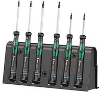 Wera 05118156001 2052/6 Juego de destornilladores hexagonales para usos electrónicos + Bandeja, 6 piezas