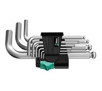 Wera Juego de llaves acodadas métricas 05133163001-950 PKS/9 SM N cromado mate 9 piezas