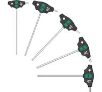 Wera 05136070001 454/5 HF SHK Set 1 Juego de destornilladores con mango en "T" Hex-Plus con función de retención, 5 piezas