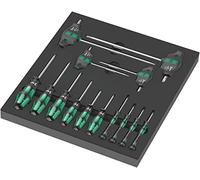 Wera 05150103001 9712 Depósito de espuma juego de destornilladores TORX® HF Set 1, 14 piezas, Negro-verde