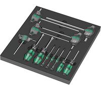 Wera 05150104001 9713 Depósito de espuma juego de destornilladores Hex Set 1, 12 piezas, Negro-verde