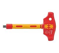 Wera 410 i VDE B RA Destornillador de adaptador de mango en T con aislamiento VDE con función de carraca para llaves de vaso de 3/8", 3/8" x 130 mm
