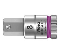 Wera 8740 A HF Zyklop Vaso de Punta Hexagonal con Arrastre de 1/4" con Función de Retención, Fucsia, 8 x 28 mm
