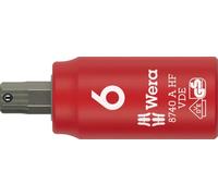 Wera 8740 A VDE HF Vaso de puntas Zyklop, aislado, con arrastre de 1/4", con función de retención para tornillos de hexágono interior, 6 x 45 mm