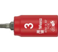 Wera 8740 A VDE HF Vaso de puntas Zyklop, aislado, con arrastre de 1/4", con función de retención para tornillos de hexágono interior, 3 x 45 mm