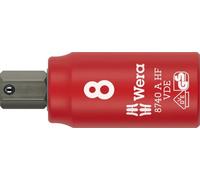 Wera 8740 A VDE HF Vaso de puntas Zyklop, aislado, con arrastre de 1/4", con función de retención para tornillos de hexágono interior, 8 x 47 mm