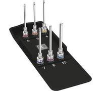 Wera Juego de vasos de punta hexagonal 05004210001 – 6 piezas, función de retención y arrastre 1/2"