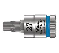Wera 8767 A HF Zyklop Torx Vaso de Punta con Arrastre de 1/4" con Función Sujeta Tornillos, Azul, TX 27 x 28 mm
