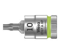 Wera 8767 A HF Zyklop Torx Vaso de Punta con Arrastre de 1/4" con Función Sujeta Tornillos, Verde Fosforito, TX 10 x 28 mm