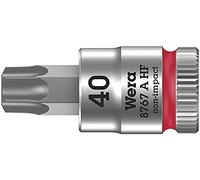 Wera 8767 A HF Zyklop Vaso de Punta con Arrastre de 1/4" con Función Sujeta-Tornillos, Rojo, TX 40 x 28 mm