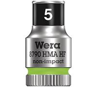 Wera 8790 HMA HF Zyklop Llave de Vaso con Arrastre de 1/4" con Función de Retención, Verde Fosforito, 5 mm