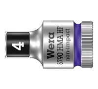 Wera 8790 HMA HF Zyklop Llave de Vaso con Arrastre de 1/4" con Función de Retención, Violeta, 4 mm