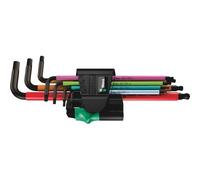 Wera Juego de llaves acodadas 950/7 Hex-Plus, métricas, BlackLaser, con magnetizador, 7 piezas