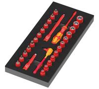 9727 Depósito de espuma juego de carraca 8007 A VDE Zyklop VDE Set 1, 1/4", 30 piezas
