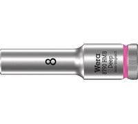 Wera, adaptador para llave de vaso de 3/8", boca de 8 mm, largo, acero, 64, 12,2 mm
