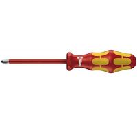 Wera Destornillador aislante 05006160001 165 I Pz Vde para tornillos Pz Phillips, 0 x 80 mm, rojo/amarillo