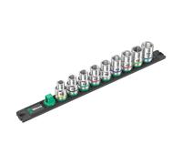 Wera Juego de 9 Vasos Hexagonales con Riel 1/2 pulg
