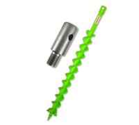 WERHE Barrena de Tierra 60 mm, Doble Espiral, M14 Adaptador | acero con cuchillas reforzadas con carburo, largo total 80 cm, profundidad de trabajo 60 cm, inserción 20 mm