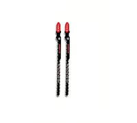 WERHE hojas de sierra de calar para madera set de 2 - doble cara T344CB 116mm para cortes curvos - cortes precisos y limpios en madera - vástago T compatible para profesionales y aficionados