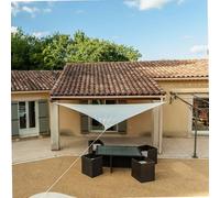 WERKA PRO Vela de Sombra Triangular Crema 5 x 5 x 5m