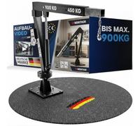 WERKTHOR Grúa de carga para Pick Up 900 kg con cabrestante e hidráulica - Grúa Pick Up para remolque y plataforma giratoria 360° - Mini grúa incl. material de montaje y base sólida - Grúa de taller