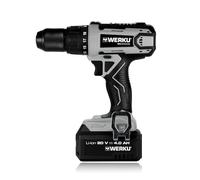Werku WK403400+WK403470+WK403480, Taladro Atornillador-Percutor Inalámbrico, Calidad Profesional, Potencia 20 V, Función Atornillado y Taladrado Con Percusión, Incluye Batería y Cargador