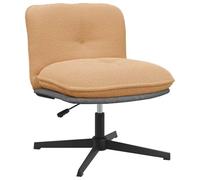 WERNBUPS Silla de oficina de tela beige con aspecto de lana de cordero, giratoria de 360 grados, color beige, silla de escritorio regulable en altura con acolchado suave para mayor comodidad, ideal