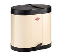 Wesco 170 611-23 - Cubo de basura con pedal para reciclar (2 x 15 L), color almendra