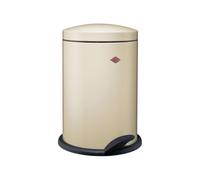 WESCO Colector de residuos de pedal sencillo 116 en color almendra, chapa de acero pulverizada, inserto de plástico de 13 litros de volumen, pisada estable