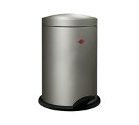WESCO Colector de residuos de pedal sencillo 116 en color plateado, chapa de acero pulverizada, inserto de plástico de 13 litros de volumen, pisada estable
