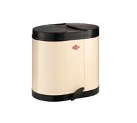 WESCO Colector ecológico 170 en color almendra, chapa de acero pulverizada, dos insertos separados de 15 litros de plástico, pedal de plástico