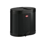 WESCO Colector ecológico 170 en color negro, chapa de acero pulverizada, dos insertos separados de 15 litros de plástico, pedal de plástico