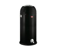 WESCO Kickmaster Maxi Cubo de basura en color negro, chapa de acero con recubrimiento en polvo, amortiguador integrado, capacidad de 40 litros, ranura grande