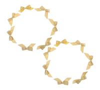 WESIEVYA 30 Lazos de Satén Autoadhesivos Dorados para Regalos Cinta Doble Cara, Resistentes Deformación y Preatados, Ideales para Decoración en Oficinas y Fiestas