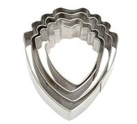 WESIEVYA 4 Piezas Juego de Moldes Cortadores de Galletas de Acero Inoxidable Forma de Pétalo de Peonía, Diseño Delicado y Antiadherente para Repostería Profesional y DIY
