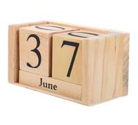 WESIEVYA Calendario de Sobremesa de Madera Elegante y Práctico Calendario Perpetuo Europeo con Bloques Ajustables Decoración Vintage para Oficina y Hogar Accesorio de Escritorio Original