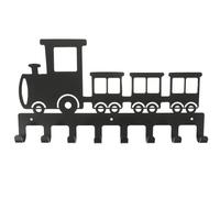 WESIEVYA Gancho para Colgar Ropa de Hierro Negro Forma de Tren, 8 Ganchos Multipropósito para Dormitorio y Cocina, Fácil de Usar y Resistente