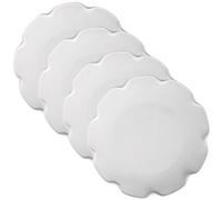 WESIEVYA Juego de 4 Platos de Cerámica Blancos para Steak y Nueces, Diseño Grueso Resistente y Multifunción para Mesa de Comedor o Fiesta